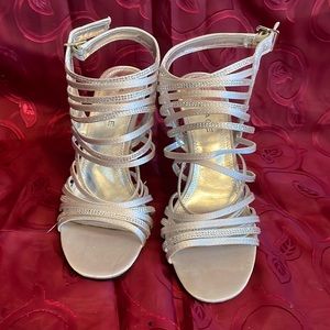 Brand New Rampage Strappy Silver Heels